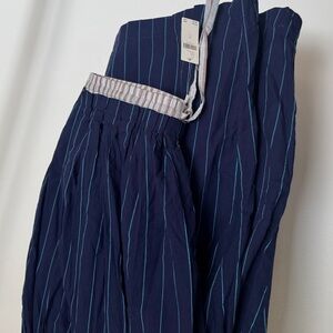 Anthropologie Navy Striped Wide Leg Pants